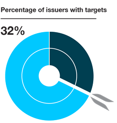 Infographic of the percentage of issuers with targets.